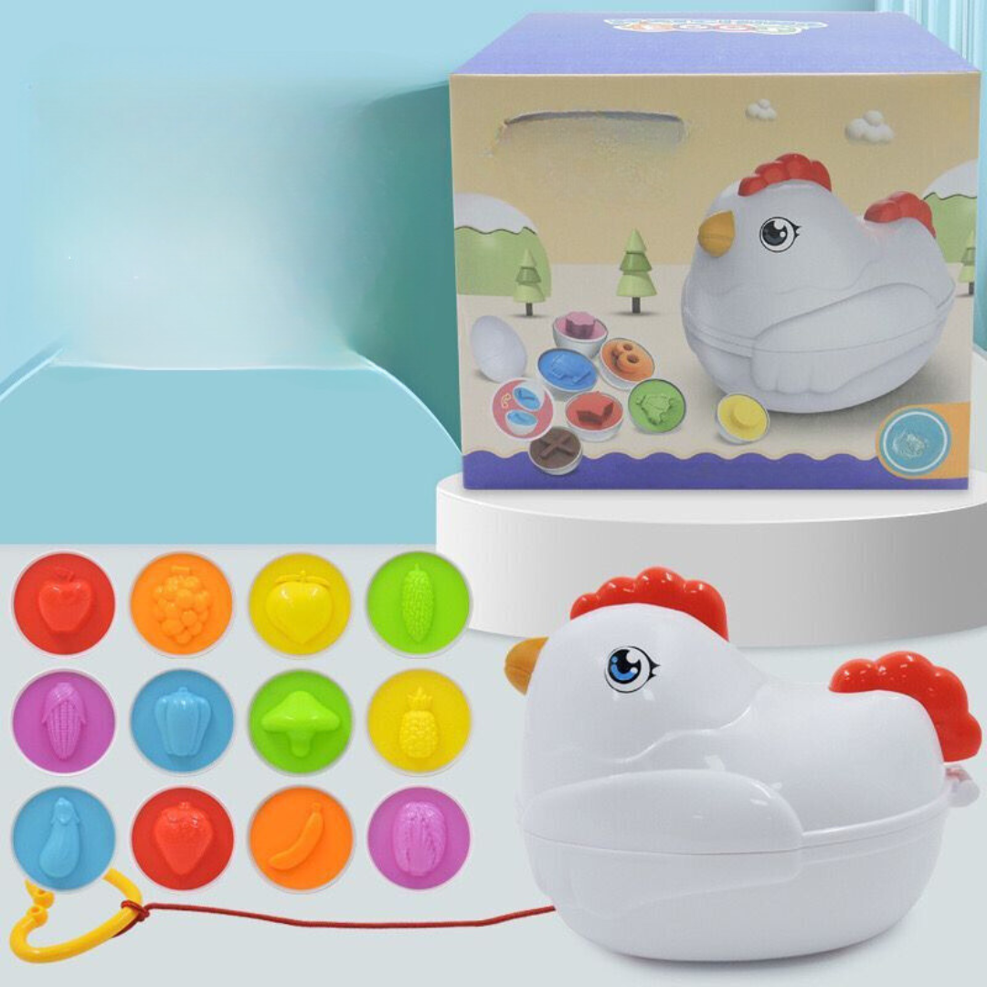 Montessori Formen und Farben Huhn