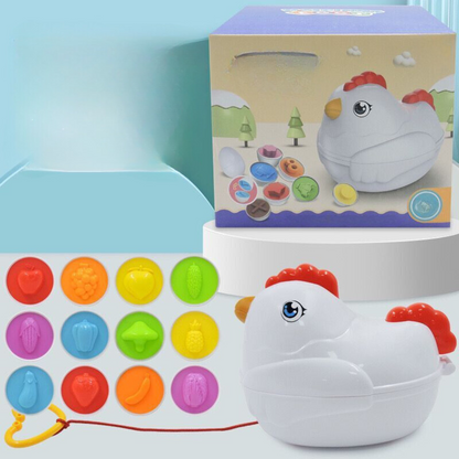 Montessori Formen und Farben Huhn