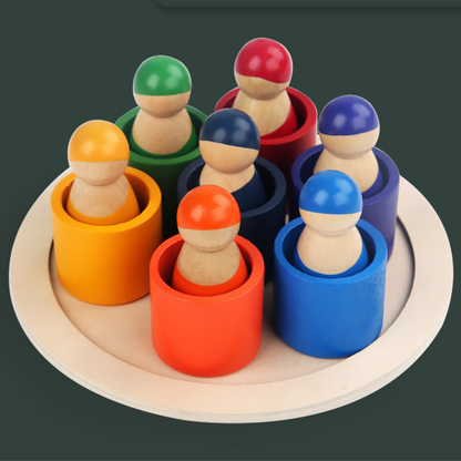 Montessori Farben Holzbausteine