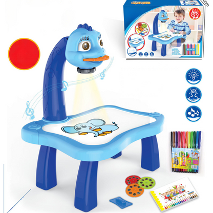 Kreativer Zeichentisch mit Beamer