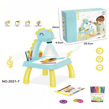 Kreativer Zeichentisch mit Beamer