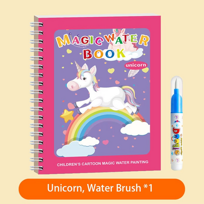 Magisches selbstlöschendes Wassermalbuch-Set für Kinder mit Wasserpinsel (6er set)
