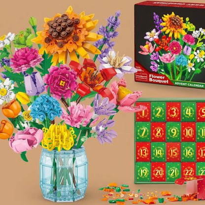 Weihnachts-Blumenstrauß-Baustein-Adventskalender
