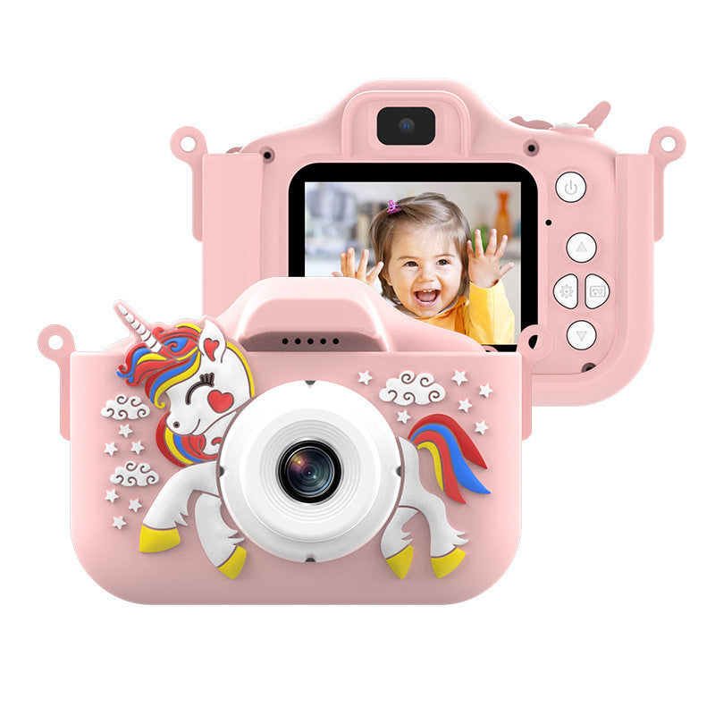Wiederaufladbare Digitalkamera für Kinder mit Selfie-Modus, HD-Video & Silikonhülle