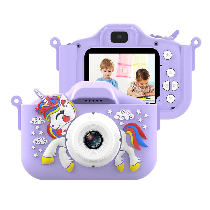 Wiederaufladbare Digitalkamera für Kinder mit Selfie-Modus, HD-Video & Silikonhülle