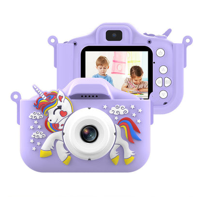Wiederaufladbare Digitalkamera für Kinder mit Selfie-Modus, HD-Video & Silikonhülle