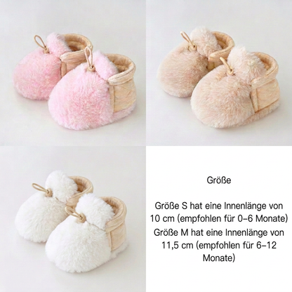 Warme & gemütliche Baby-Booties aus Baumwolle mit Fleecefutter und weichen Sohlen