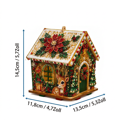 DIY-3D-Lebkuchenhaus-Puzzle aus Holz & Diamond-Art-Set