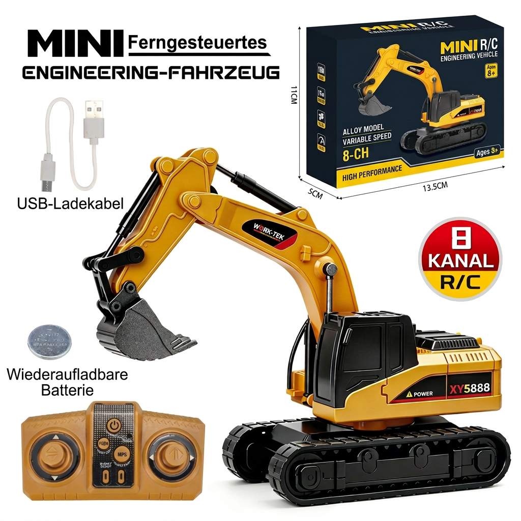 RC-Baufahrzeuge im Maßstab 1:64 – Gabelstapler, Bagger, Muldenkipper & Bulldozer