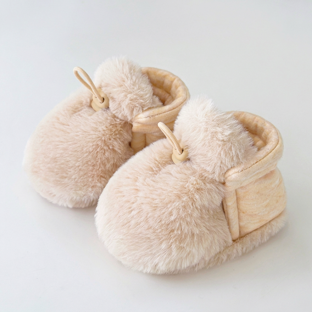 Warme & gemütliche Baby-Booties aus Baumwolle mit Fleecefutter und weichen Sohlen