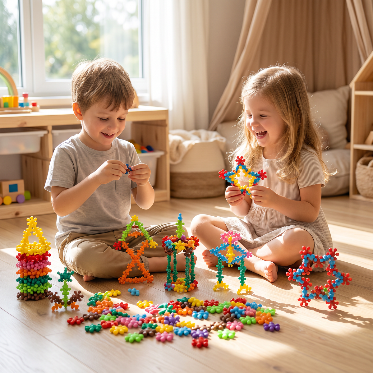 Montessori-Pflaumenblüten-Bausteinset