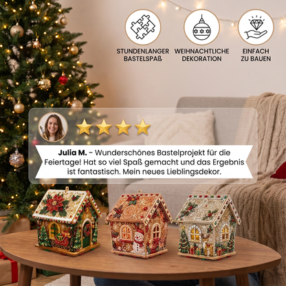 DIY-3D-Lebkuchenhaus-Puzzle aus Holz & Diamond-Art-Set