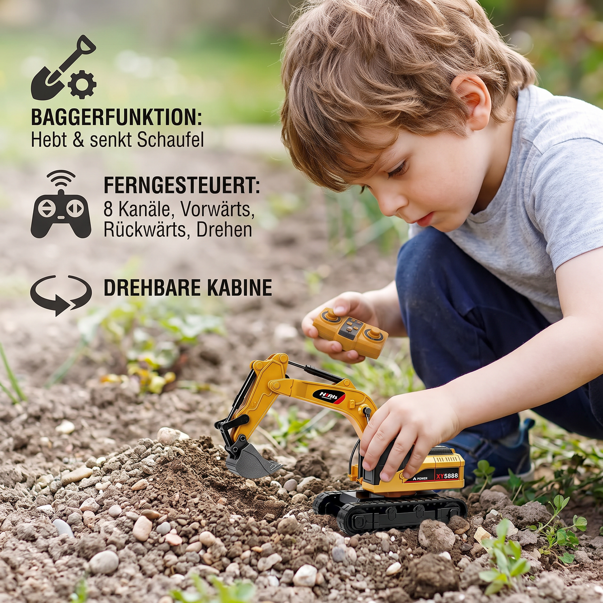 RC-Baufahrzeuge im Maßstab 1:64 – Gabelstapler, Bagger, Muldenkipper & Bulldozer