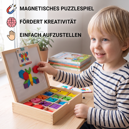 Magnetisches geometrisches Formenpuzzle aus Holz für Kinder