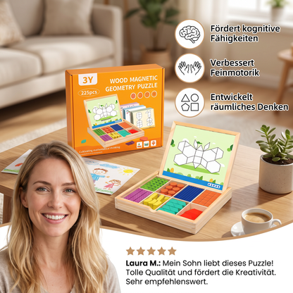Magnetisches geometrisches Formenpuzzle aus Holz für Kinder