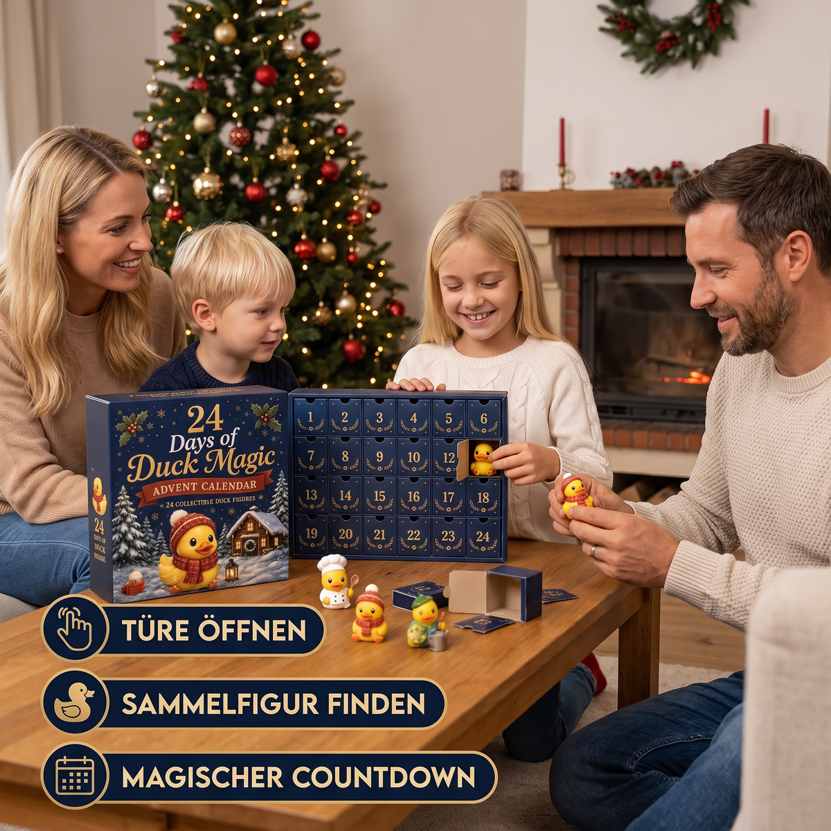24-Tage-Adventskalender mit magischen Enten & sammelbaren Mini-Figuren