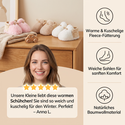 Warme & gemütliche Baby-Booties aus Baumwolle mit Fleecefutter und weichen Sohlen