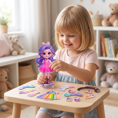 Magnetisches Ankleidepuppen-Set mit austauschbaren Outfits