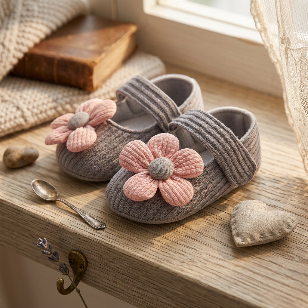 Sommer Babyschuhe mit weicher Sohle im Blumendesign