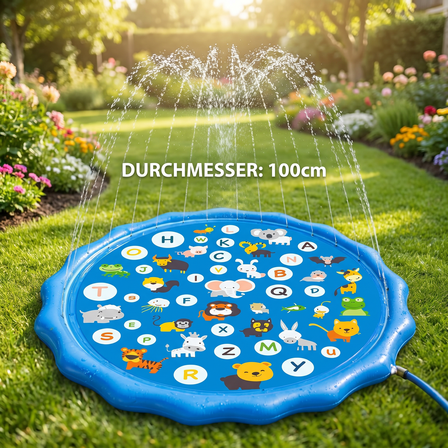 Aufblasbare Kinder-Wasserspielmatte mit Sprinkler – Outdoor Sprühspaß für Garten & Strand