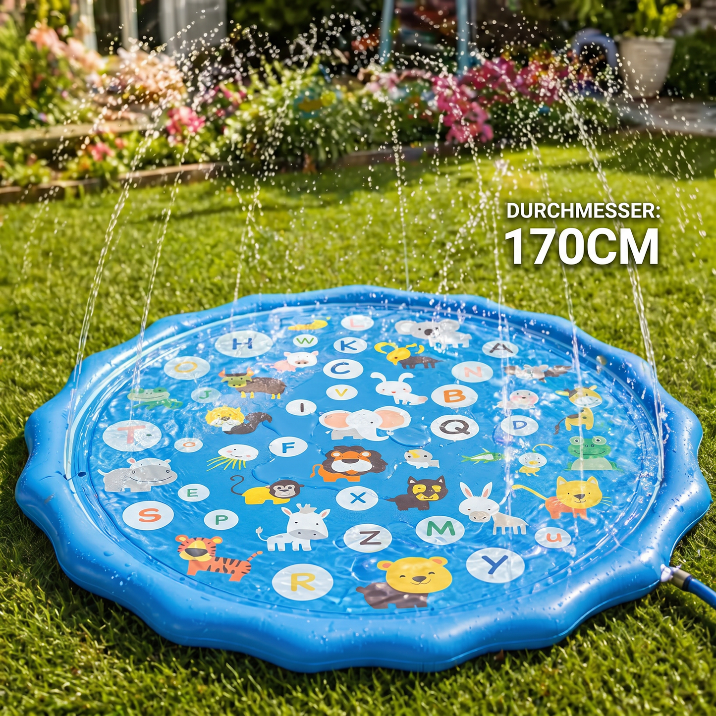 Aufblasbare Kinder-Wasserspielmatte mit Sprinkler – Outdoor Sprühspaß für Garten & Strand