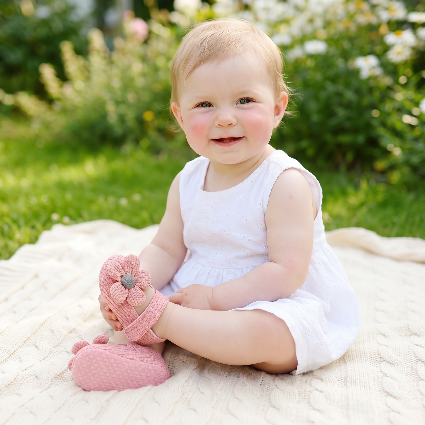 Sommer Babyschuhe mit weicher Sohle im Blumendesign