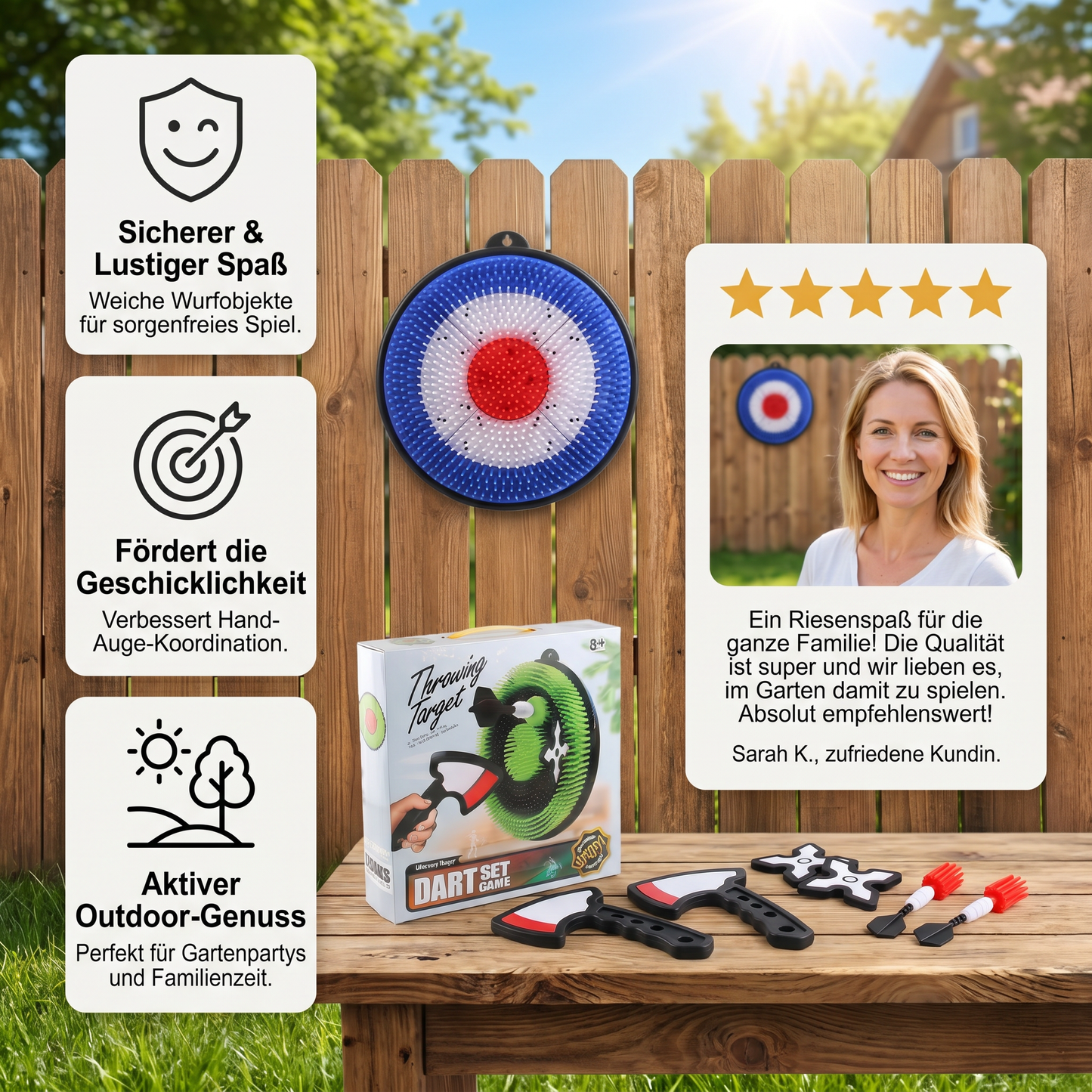 Axtwurfspiel für den Garten