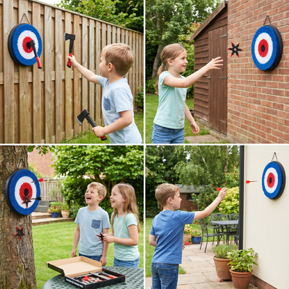 Axtwurfspiel für den Garten