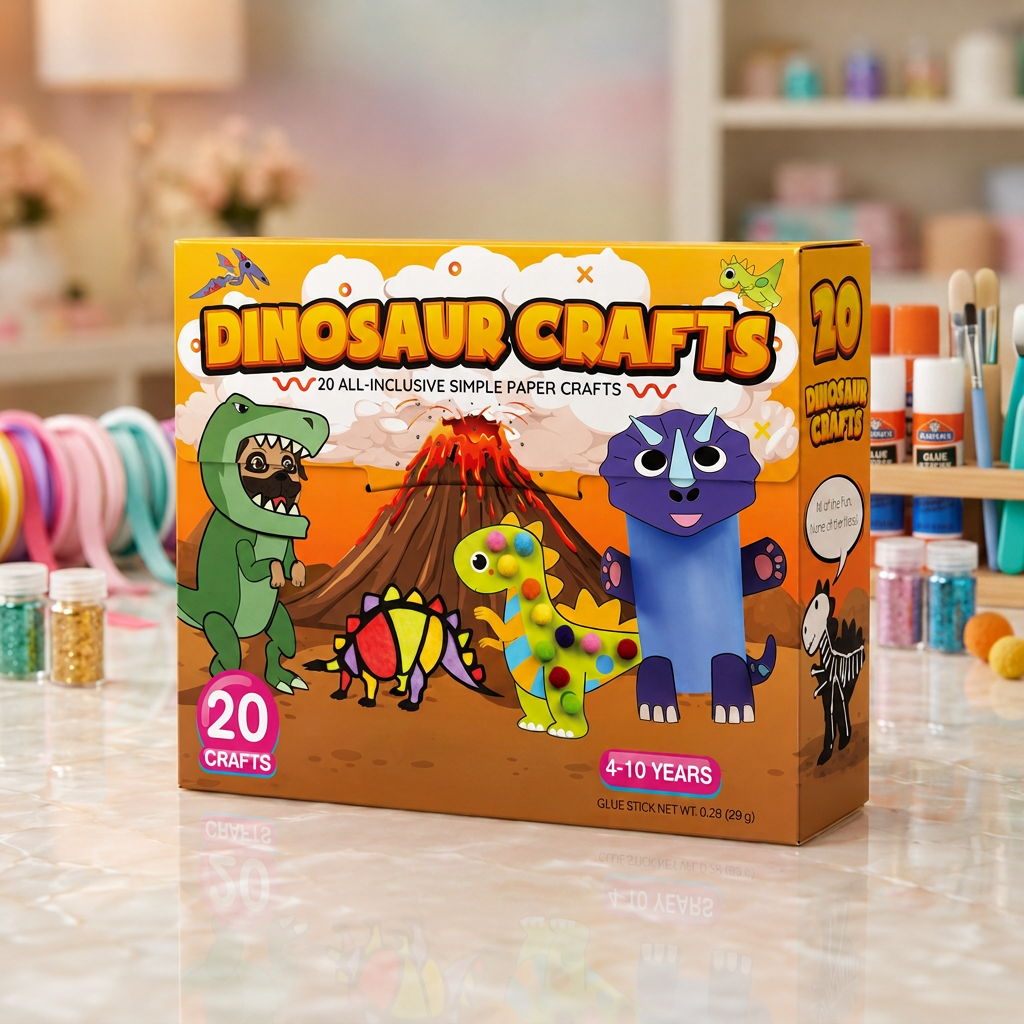 Kinder-Papierbastelbox – 20 einfache DIY-Bastelprojekte für Kinder von 3–10 Jahren mit Klebestift, Klebeband und Umschlägen