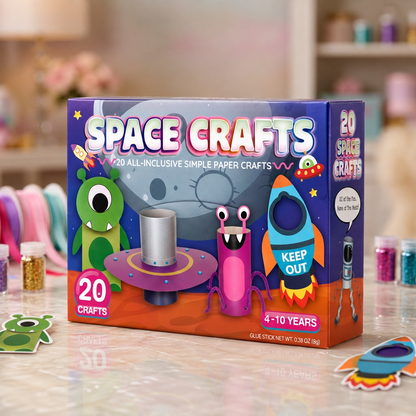 Kinder-Papierbastelbox – 20 einfache DIY-Bastelprojekte für Kinder von 3–10 Jahren mit Klebestift, Klebeband und Umschlägen