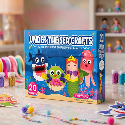 Kinder-Papierbastelbox – 20 einfache DIY-Bastelprojekte für Kinder von 3–10 Jahren mit Klebestift, Klebeband und Umschlägen