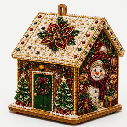 DIY-3D-Lebkuchenhaus-Puzzle aus Holz & Diamond-Art-Set