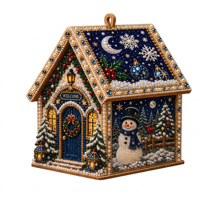 DIY-3D-Lebkuchenhaus-Puzzle aus Holz & Diamond-Art-Set
