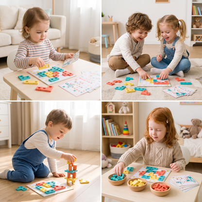 Montessori Holz-Formenpuzzle – Farben- & Logik-Denkspiel für Kinder