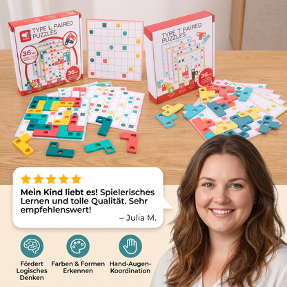 Montessori Holz-Formenpuzzle – Farben- & Logik-Denkspiel für Kinder