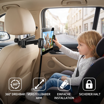 Um 360° drehbarer Tablet-Halter für die Kopfstütze im Auto – Halterung für Tablets auf dem Rücksitz