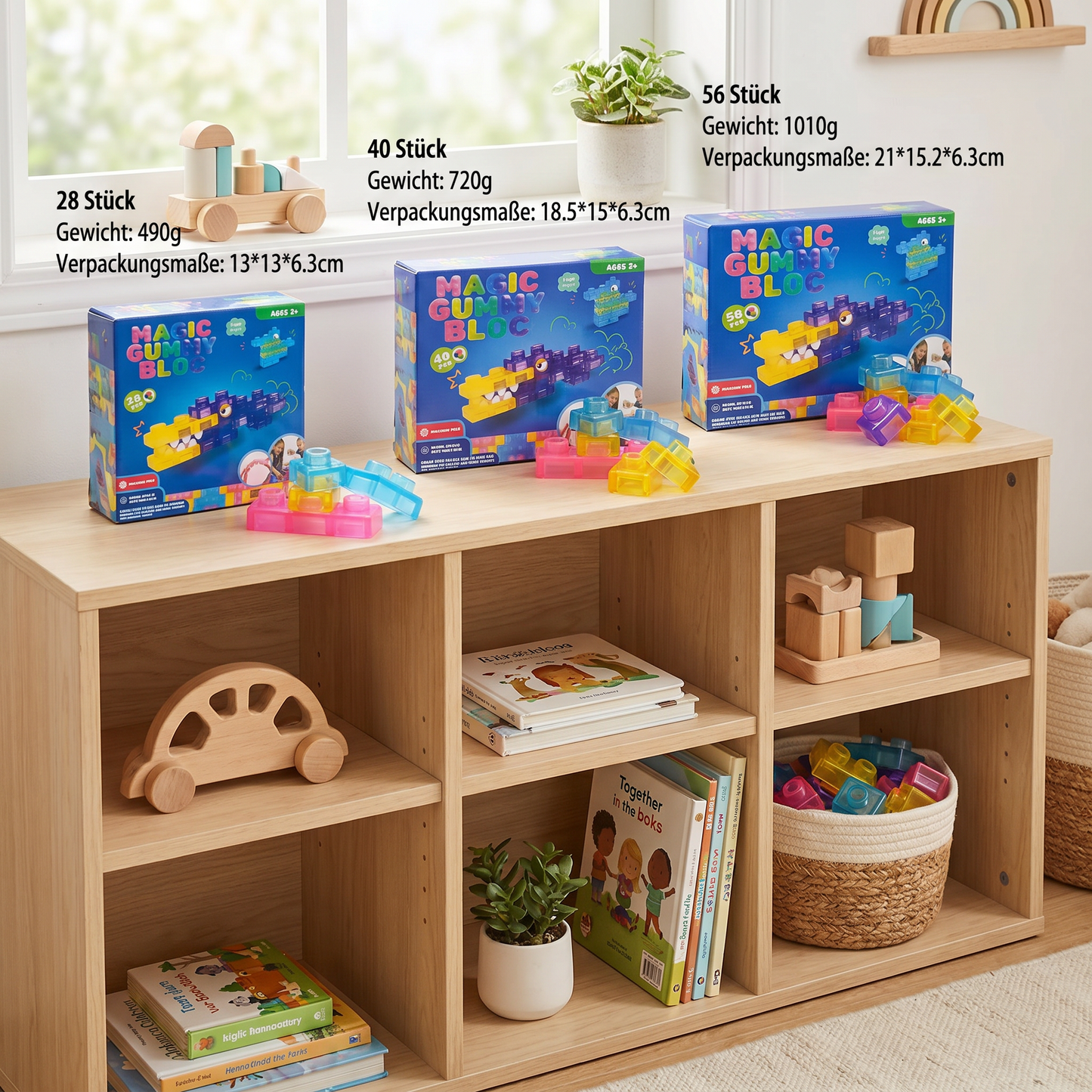 Zauberhafte Gummiblockchen, weiche Bausteine für Kinder