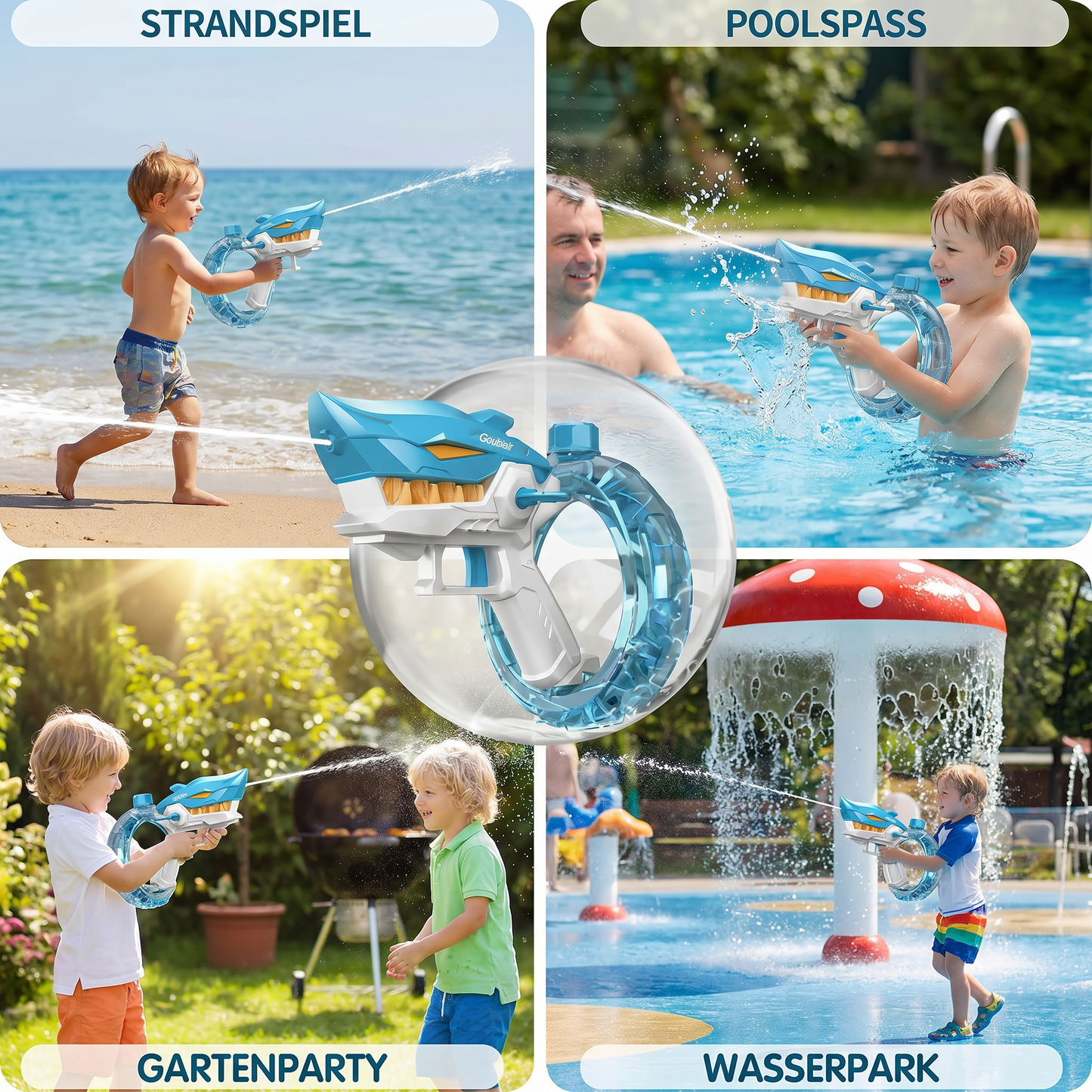 Elektrische Hai-Wasserpistole für Kinder – Vollautomatischer Wasserspaß für heiße Sommertage