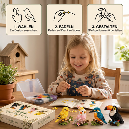 3D-Perlentier-Bastelset – DIY-Set für Mini-Perlenkunst für Anfänger