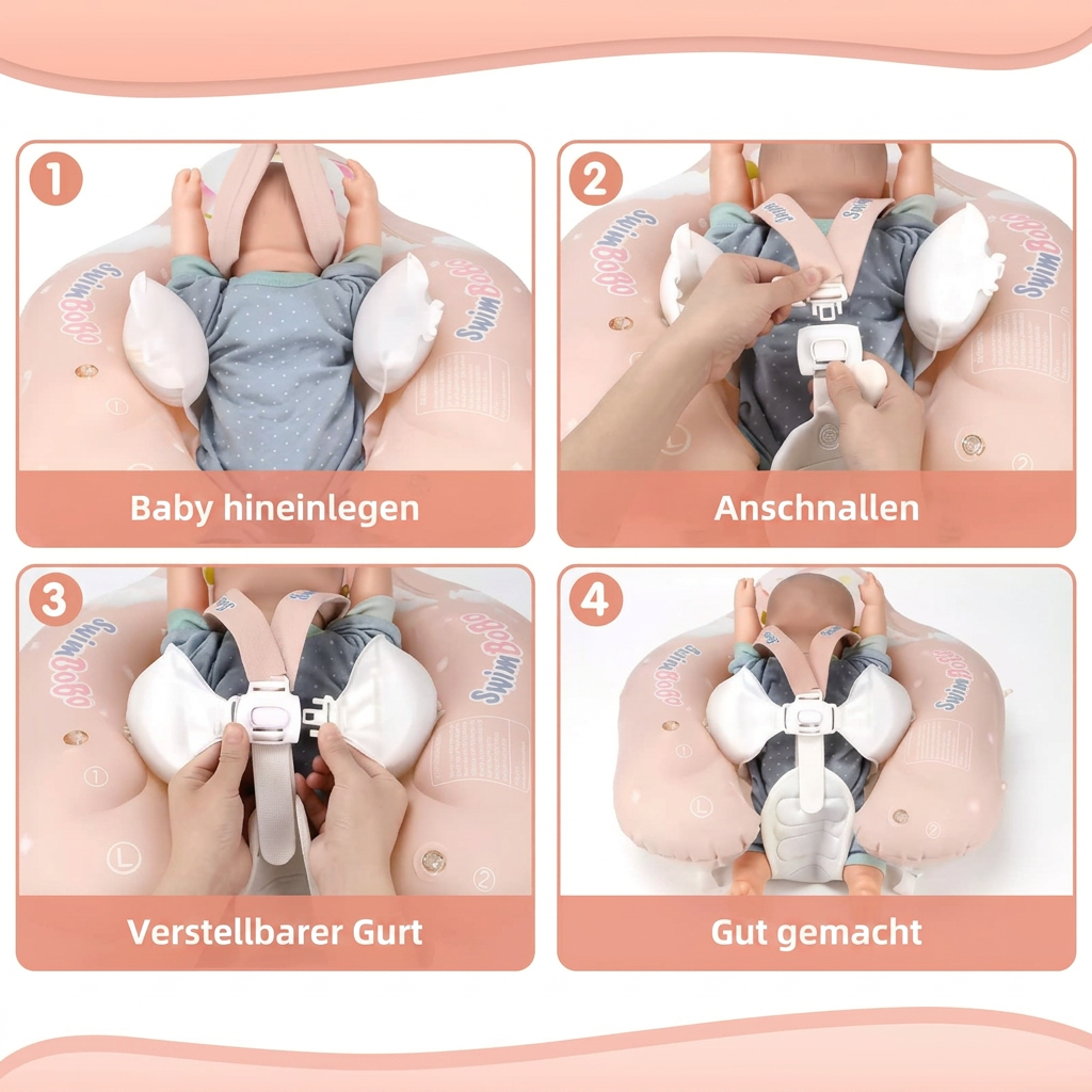 Schwan Baby-Schwimmring mit Sonnendach – Aufblasbarer Sitzring für sicheren Badespaß