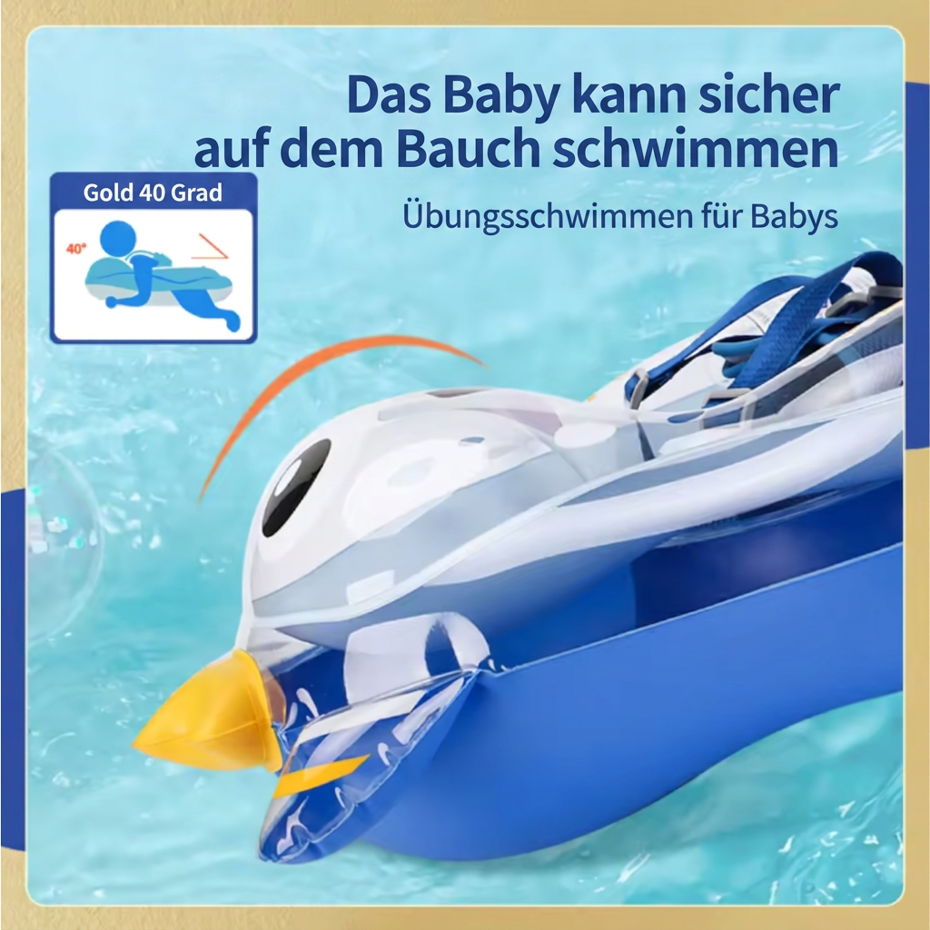 Aufblasbarer Baby-Schwimmring mit Schultergurten & Sonnendach – Sicherer Pool-Sitz für Babys
