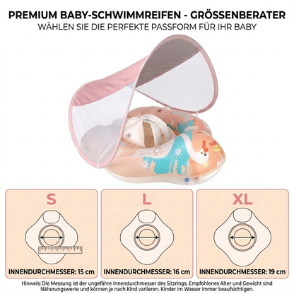 Schwan Baby-Schwimmring mit Sonnendach – Aufblasbarer Sitzring für sicheren Badespaß