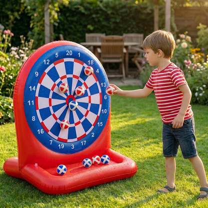 Aufblasbares Wasser-Zielspiel mit Darts – Outdoor-Wurfspiel für den Garten