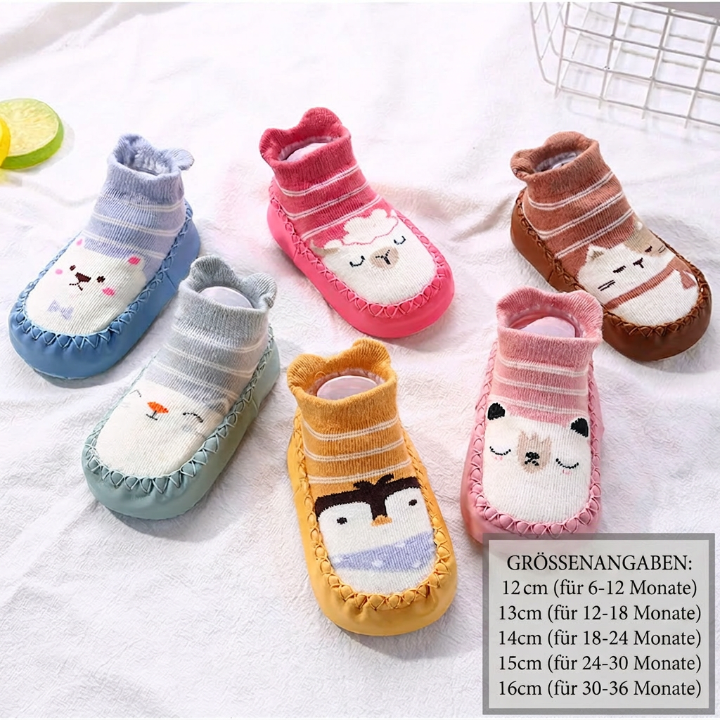 Atmungsaktive Babysocken – Rutschfeste Laufsocken mit weicher Sohle für Säuglinge und Kleinkinder