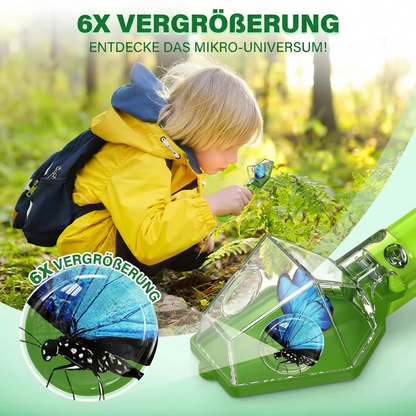 Insektenfanger für Kinder mit 6-facher Lupe – Hilfsmittel zur Insektenbeobachtung für Entdeckungen im Freien