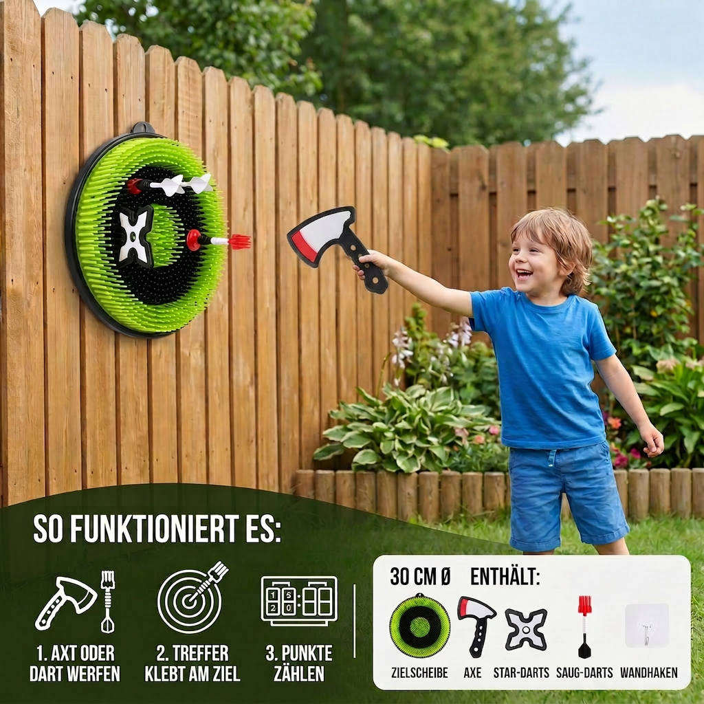 Axtwurfspiel für den Garten