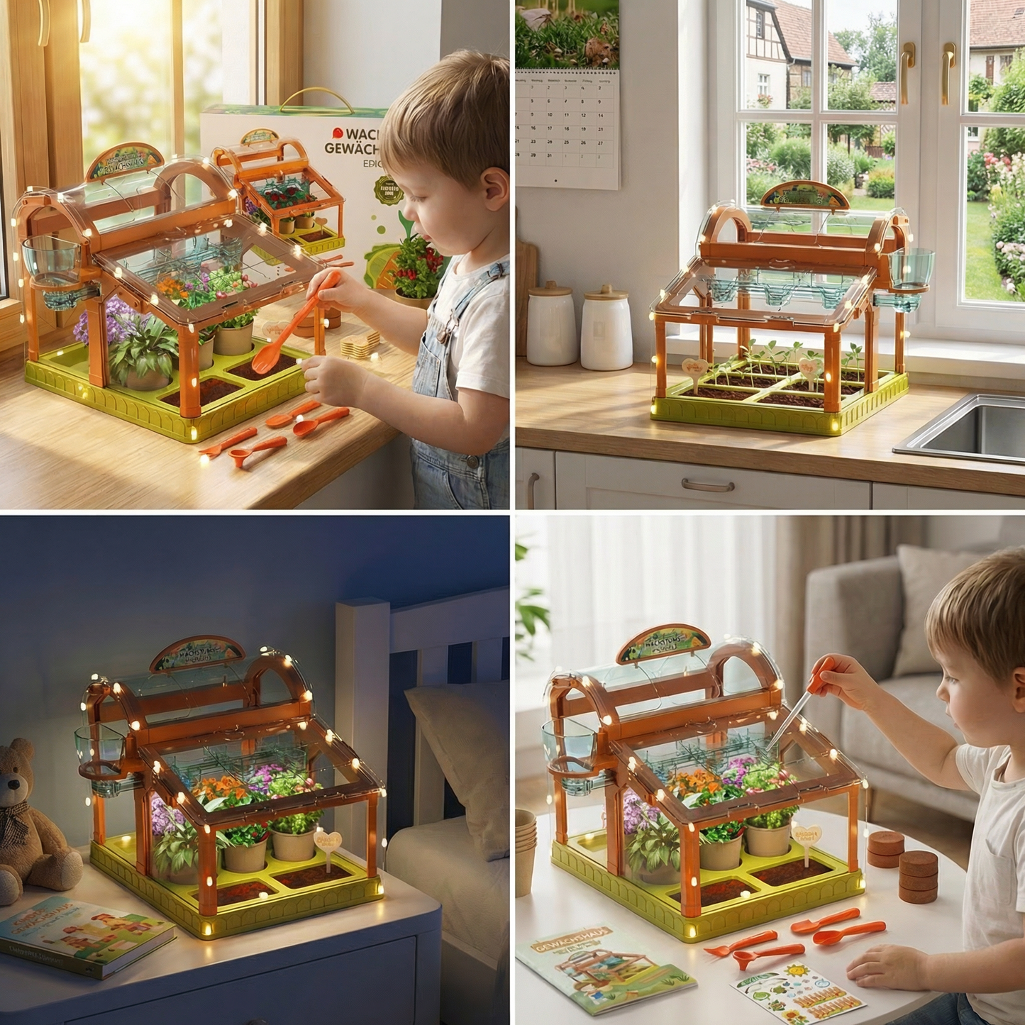 Kinder-Gewächshaus aus Acryl – Indoor Pflanzset für spielerisches Lernen & Pflanzenzucht