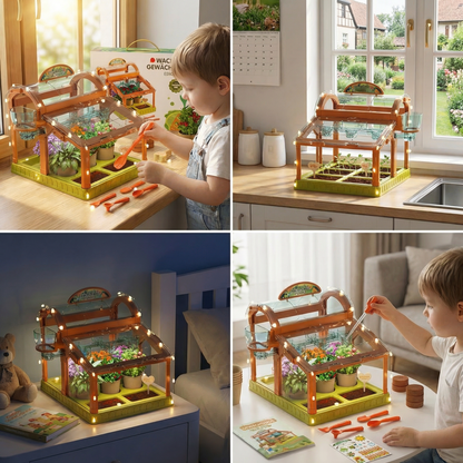 Kinder-Gewächshaus aus Acryl – Indoor Pflanzset für spielerisches Lernen & Pflanzenzucht