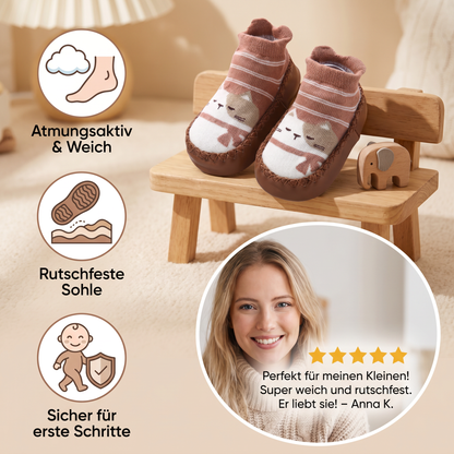 Atmungsaktive Babysocken – Rutschfeste Laufsocken mit weicher Sohle für Säuglinge und Kleinkinder
