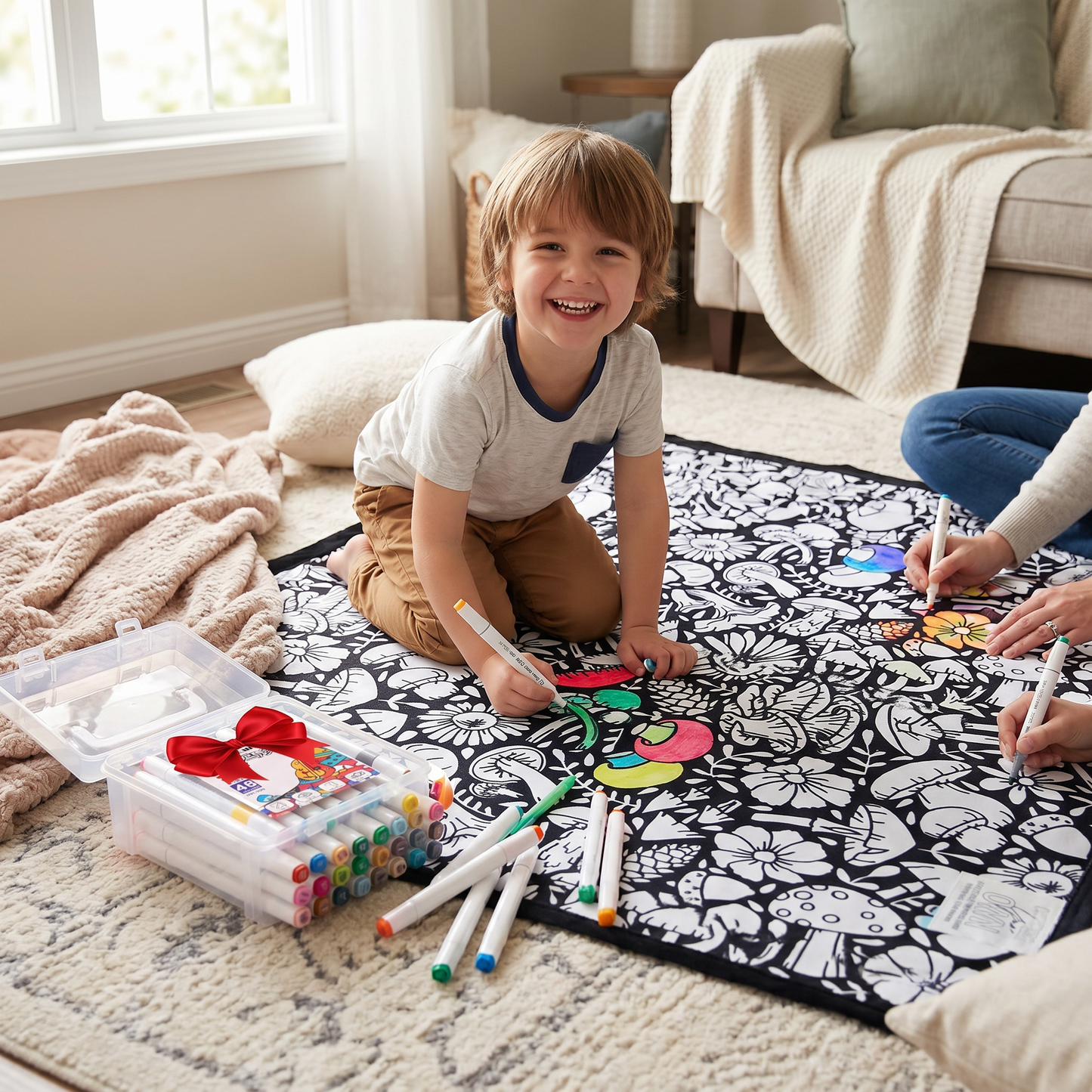 Kreative Ausmaldecke für die ganze Familie